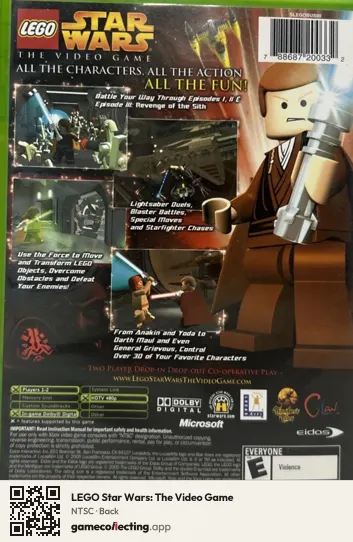 LEGO Star Wars: The Video Game Xbox, NTSC box back
