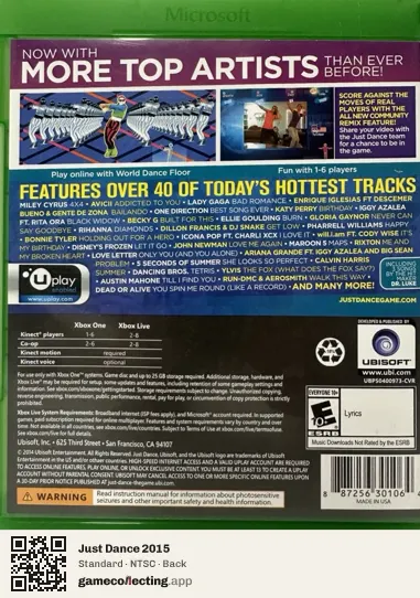 Just Dance 2015 Xbox One, NTSC box back