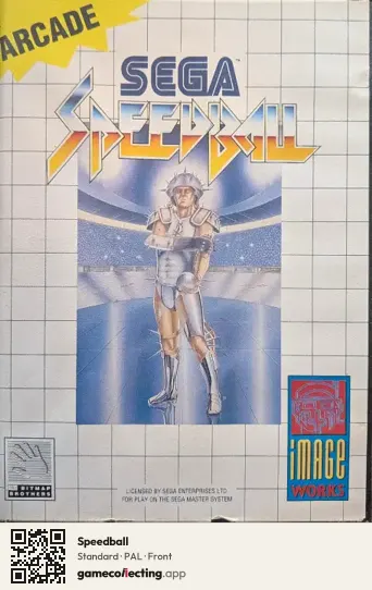 Speedball Sega Master System, PAL box front
