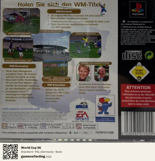 World Cup 98 PlayStation, Germany box back