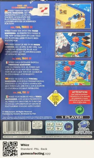 Whizz Sega Saturn, PAL box back