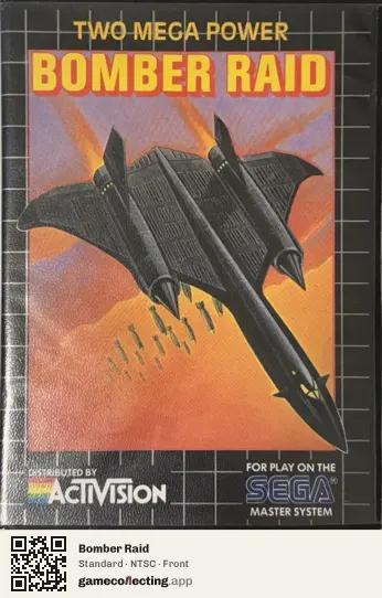 Bomber Raid Sega Master System, NTSC box front