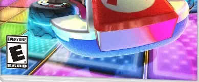 Mario Kart 8 Deluxe, the ESRB box on its front