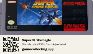 Super Strike Eagle Super Nintendo Entertainment System, NTSC cartridge label