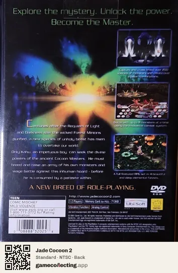 Jade Cocoon 2 PlayStation 2, NTSC box back