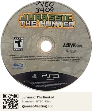 Jurassic: The Hunted PlayStation 3, NTSC disc