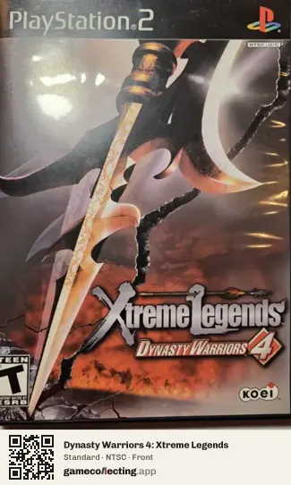Dynasty Warriors 4: Xtreme Legends PlayStation 2, NTSC box front