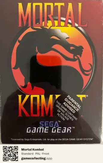 Mortal Kombat Sega Game Gear, PAL box front