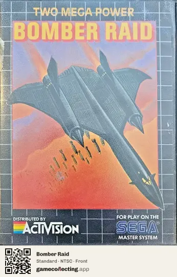 Bomber Raid Sega Master System, NTSC box front