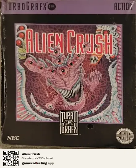 Alien Crush TurboGrafx-16, NTSC box front