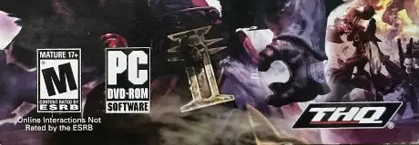 Warhammer 40,000: Dawn of War - Soulstorm, the ESRB box on its front
