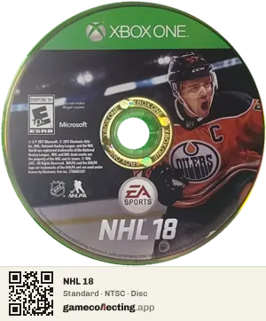 NHL 18 Xbox One, NTSC disc