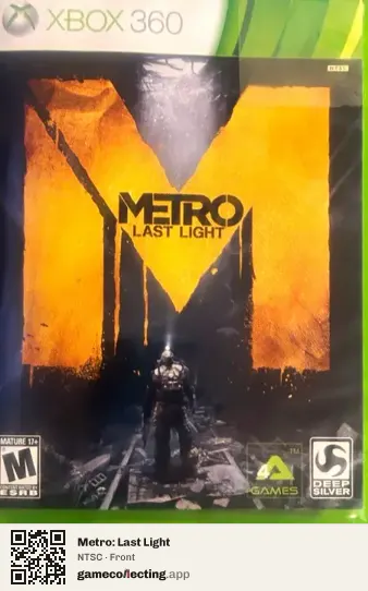 Metro: Last Light Xbox 360, NTSC box front
