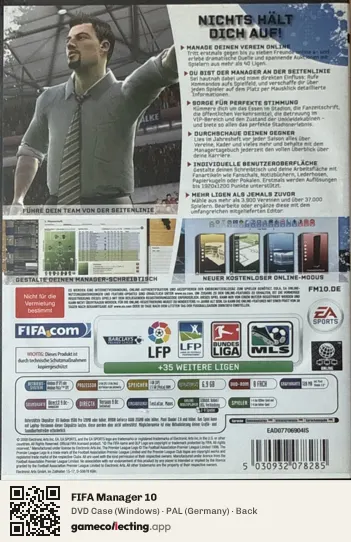 FIFA Manager 10 Computer, Germany box back