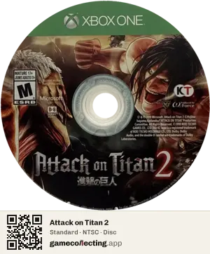 Attack on Titan 2 Xbox One, NTSC disc