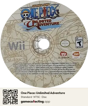 One Piece: Unlimited Adventure Nintendo Wii, NTSC disc