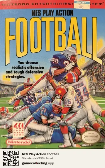 NES Play Action Football Nintendo Entertainment System, NTSC box front
