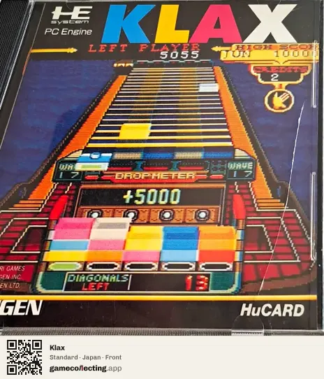 Klax TurboGrafx-16, Japan box front