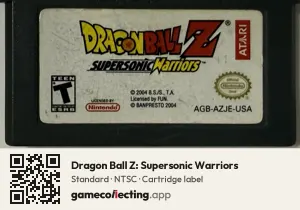 Dragon Ball Z: Supersonic Warriors Game Boy Advance, NTSC cartridge label