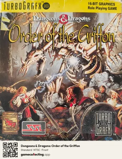 Dungeons & Dragons: Order of the Griffon TurboGrafx-16, NTSC box front