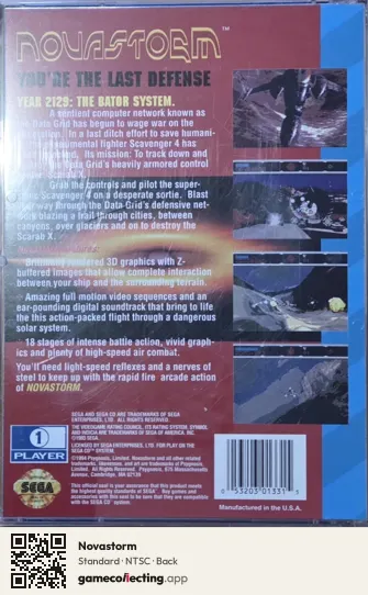 Novastorm Sega Mega-CD / Sega CD, NTSC box back