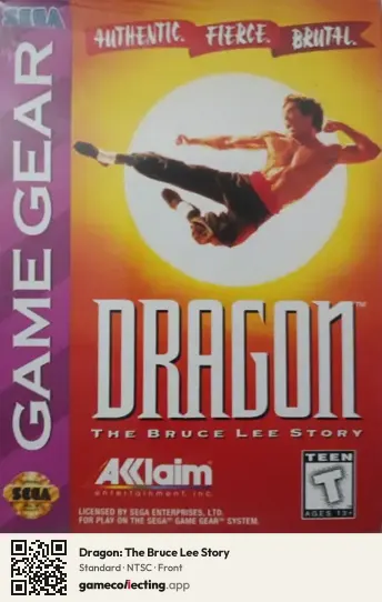 Dragon: The Bruce Lee Story Sega Game Gear, NTSC box front