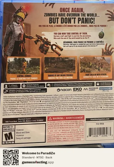 Welcome to ParadiZe PlayStation 5, NTSC box back
