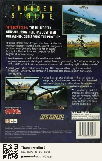 Thunderstrike 2 PlayStation, NTSC box back