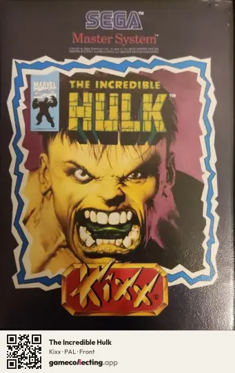 The Incredible Hulk Sega Master System, PAL box front