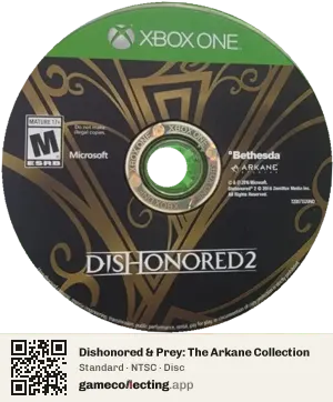 Dishonored & Prey: The Arkane Collection Xbox One, NTSC disc