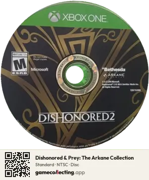 Dishonored & Prey: The Arkane Collection Xbox One, NTSC disc