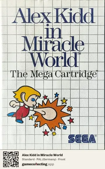Alex Kidd in Miracle World Sega Master System, Germany box front