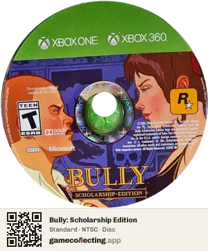 Bully: Scholarship Edition Xbox 360, NTSC disc