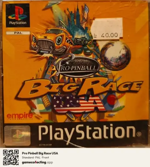 Pro Pinball Big Race USA PlayStation, PAL box front