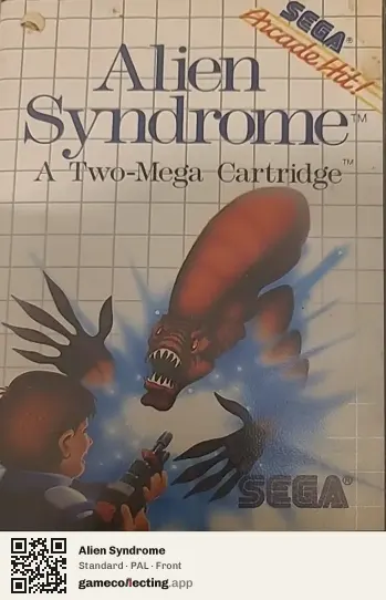 Alien Syndrome Sega Master System, PAL box front
