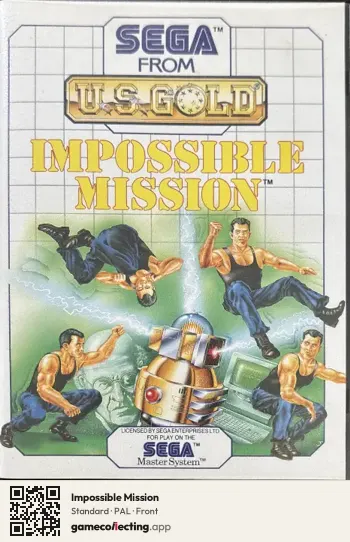 Impossible Mission Sega Master System, PAL box front