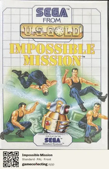 Impossible Mission Sega Master System, PAL box front