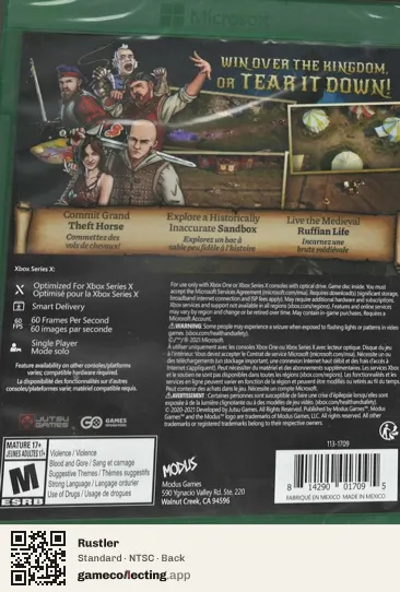 Rustler Xbox Series X, NTSC box back