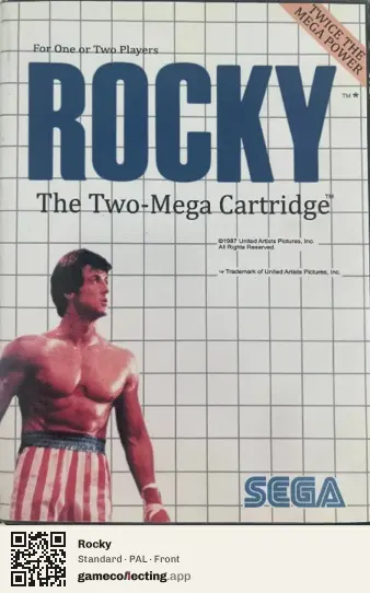 Rocky Sega Master System, PAL box front