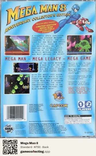 Mega Man 8 Sega Saturn, NTSC box back