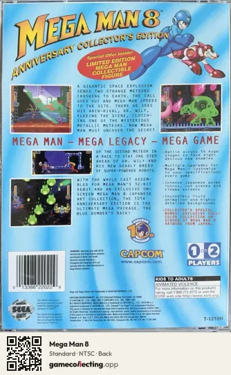 Mega Man 8 Sega Saturn, NTSC box back