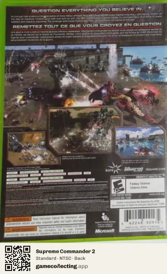 Supreme Commander 2 Xbox 360, NTSC box back