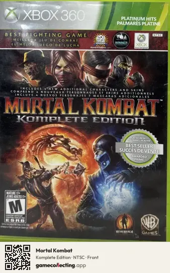Mortal Kombat Xbox 360, NTSC box front