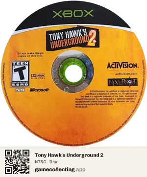 Tony Hawk's Underground 2 Xbox, NTSC disc