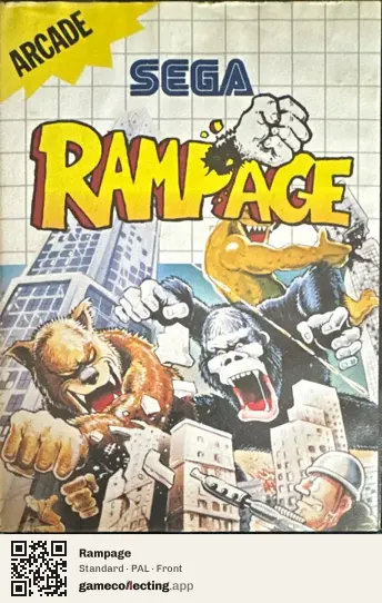 Rampage Sega Master System, PAL box front