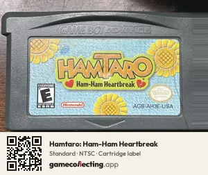 Hamtaro: Ham-Ham Heartbreak Game Boy Advance, NTSC cartridge label