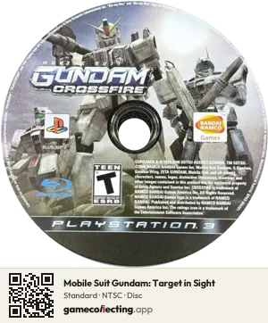 Mobile Suit Gundam: Target in Sight PlayStation 3, NTSC disc
