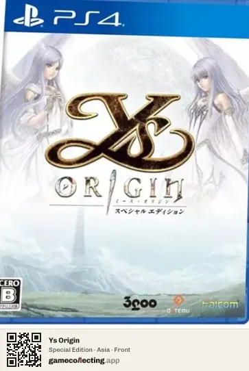 Ys Origin PlayStation 4, Asia box front