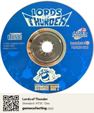 Lords of Thunder TurboGrafx-CD, NTSC disc