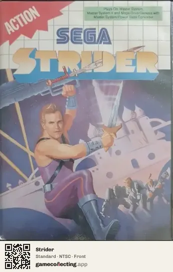 Strider Sega Master System, NTSC box front
